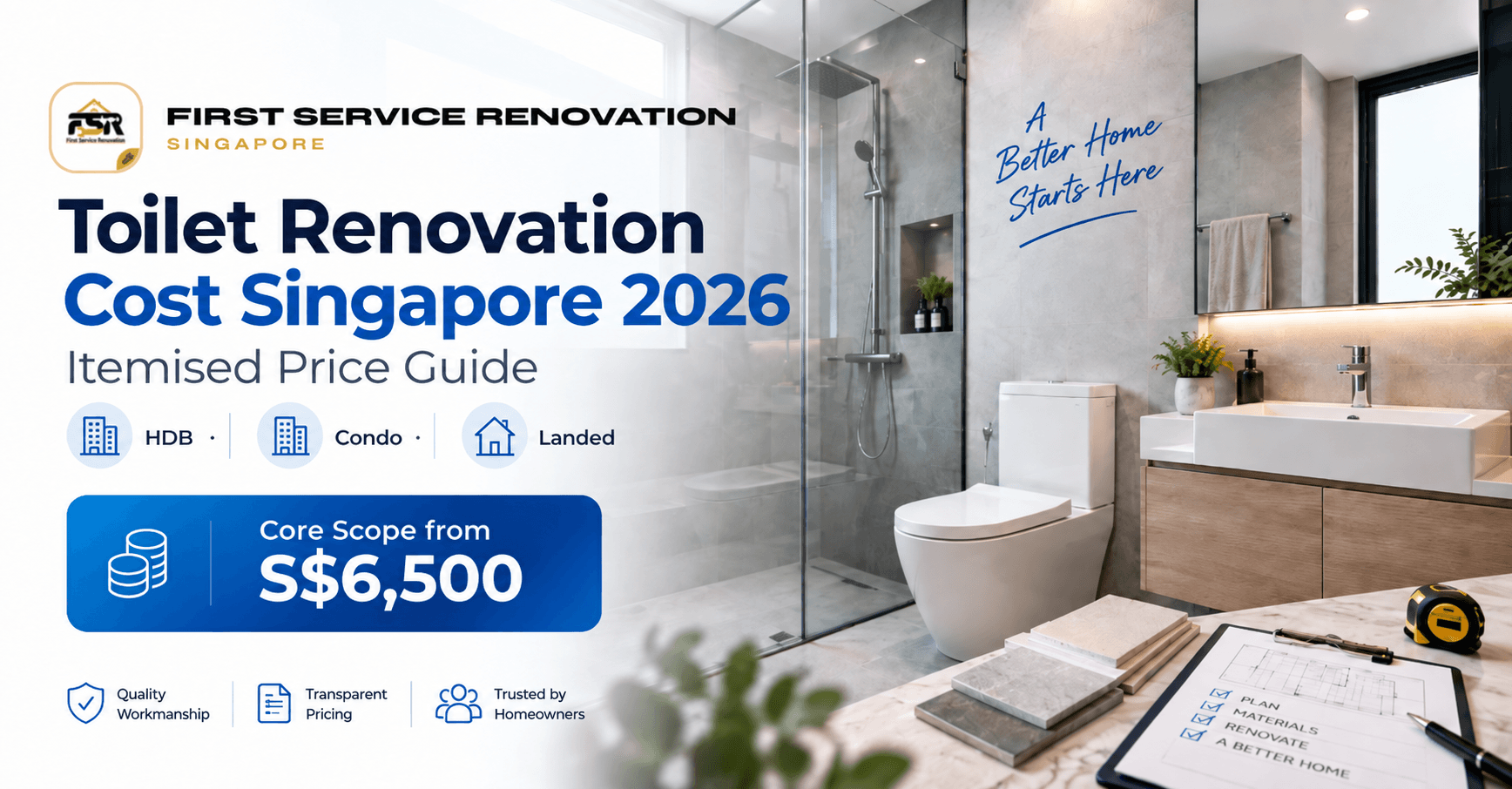 Toilet Renovation Cost Singapore Itemised Price Guide